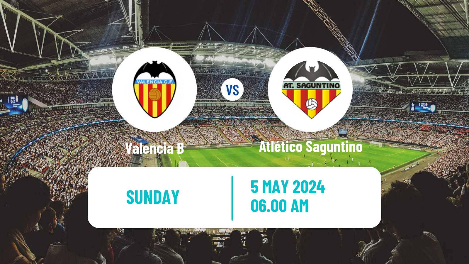 Soccer Spanish Segunda RFEF - Group 3 Valencia B - Atlético Saguntino
