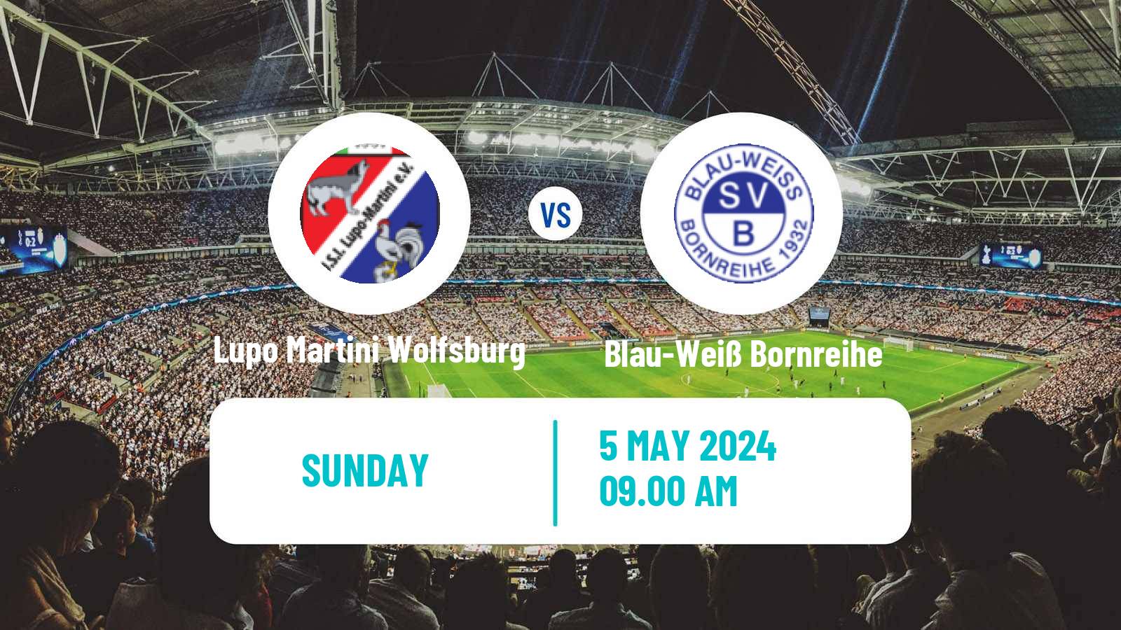 Soccer German Oberliga Niedersachsen Lupo Martini Wolfsburg - Blau-Weiß Bornreihe