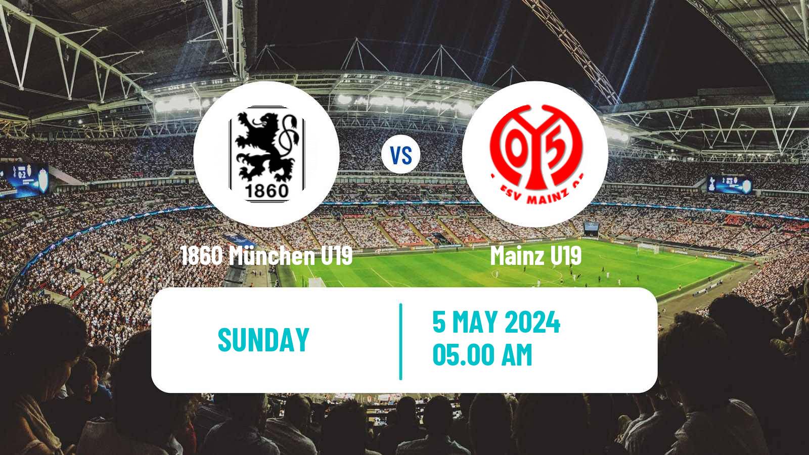 Soccer German Junioren Bundesliga South 1860 München U19 - Mainz U19