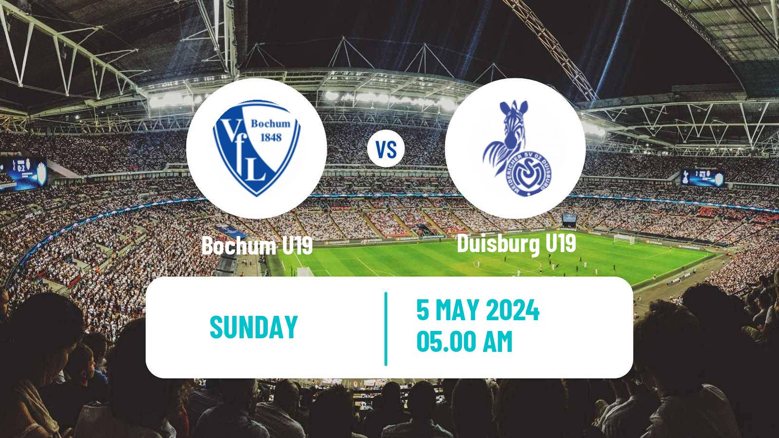 Soccer German Junioren Bundesliga West Bochum U19 - Duisburg U19