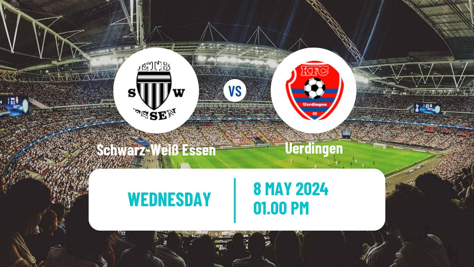 Soccer German Oberliga Niederrhein Schwarz-Weiß Essen - Uerdingen