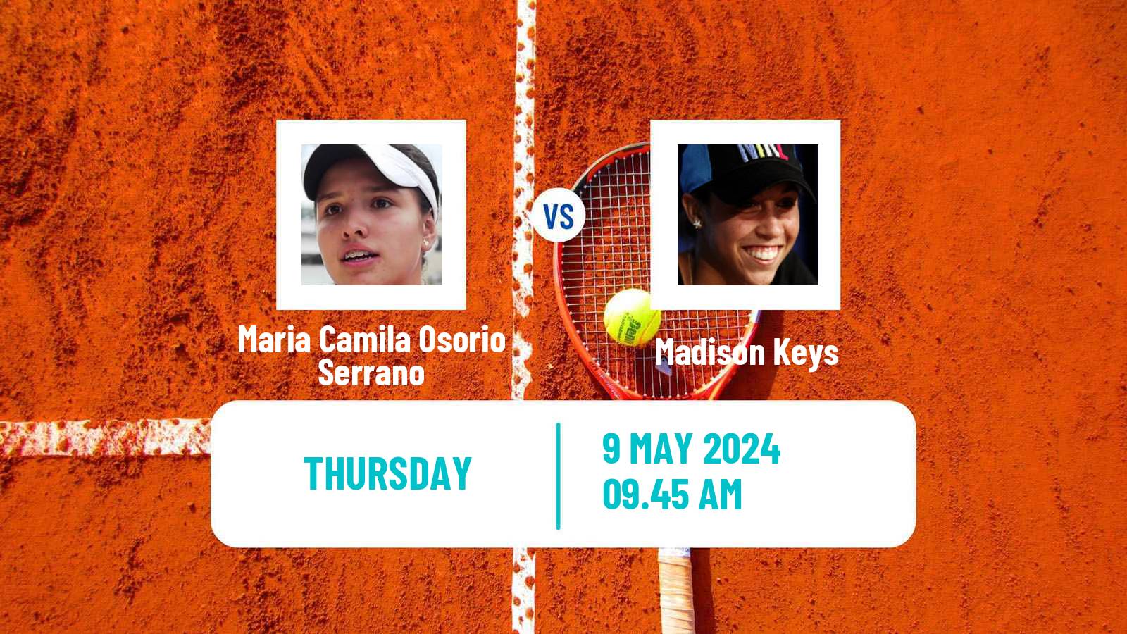 Tennis WTA Roma Maria Camila Osorio Serrano - Madison Keys