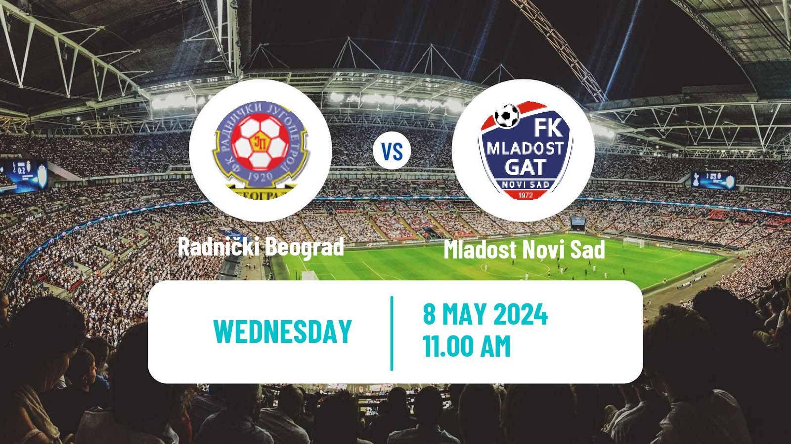 Soccer Serbian Prva Liga Radnički Beograd - Mladost Novi Sad