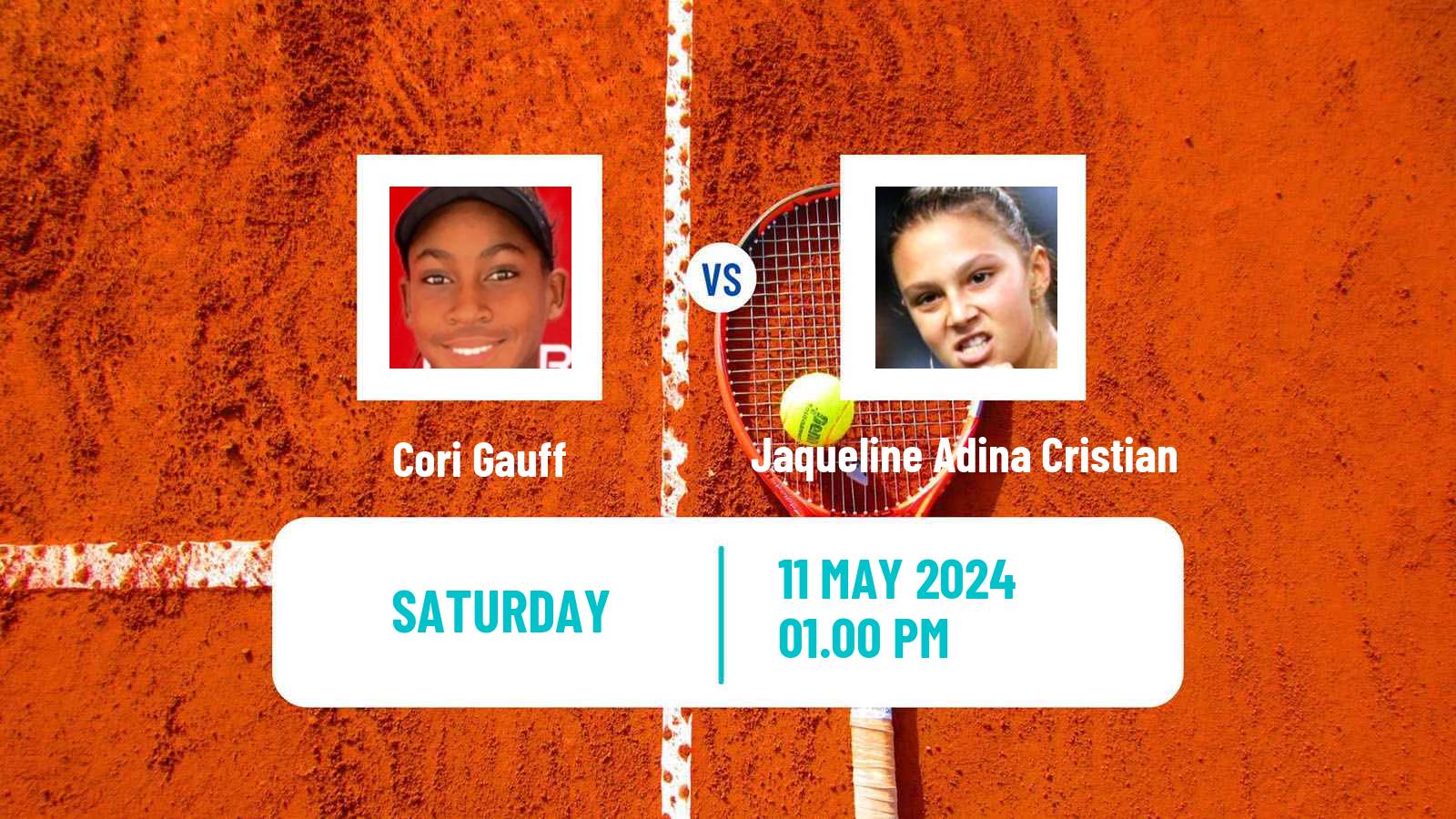 Tennis WTA Roma Cori Gauff - Jaqueline Adina Cristian