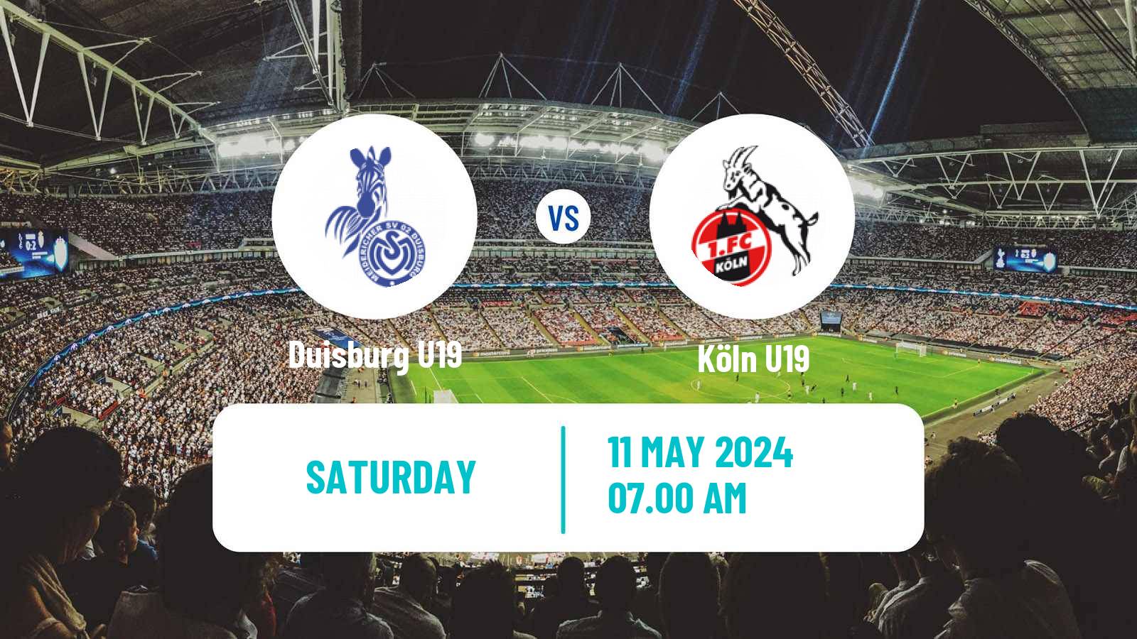Soccer German Junioren Bundesliga West Duisburg U19 - Köln U19
