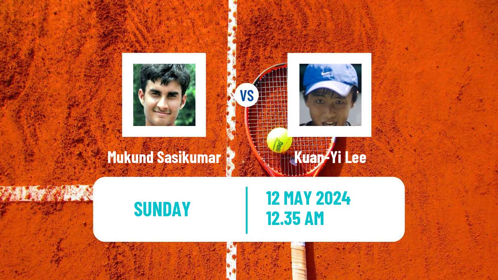 Tennis Taipei Challenger Men Mukund Sasikumar - Kuan-Yi Lee