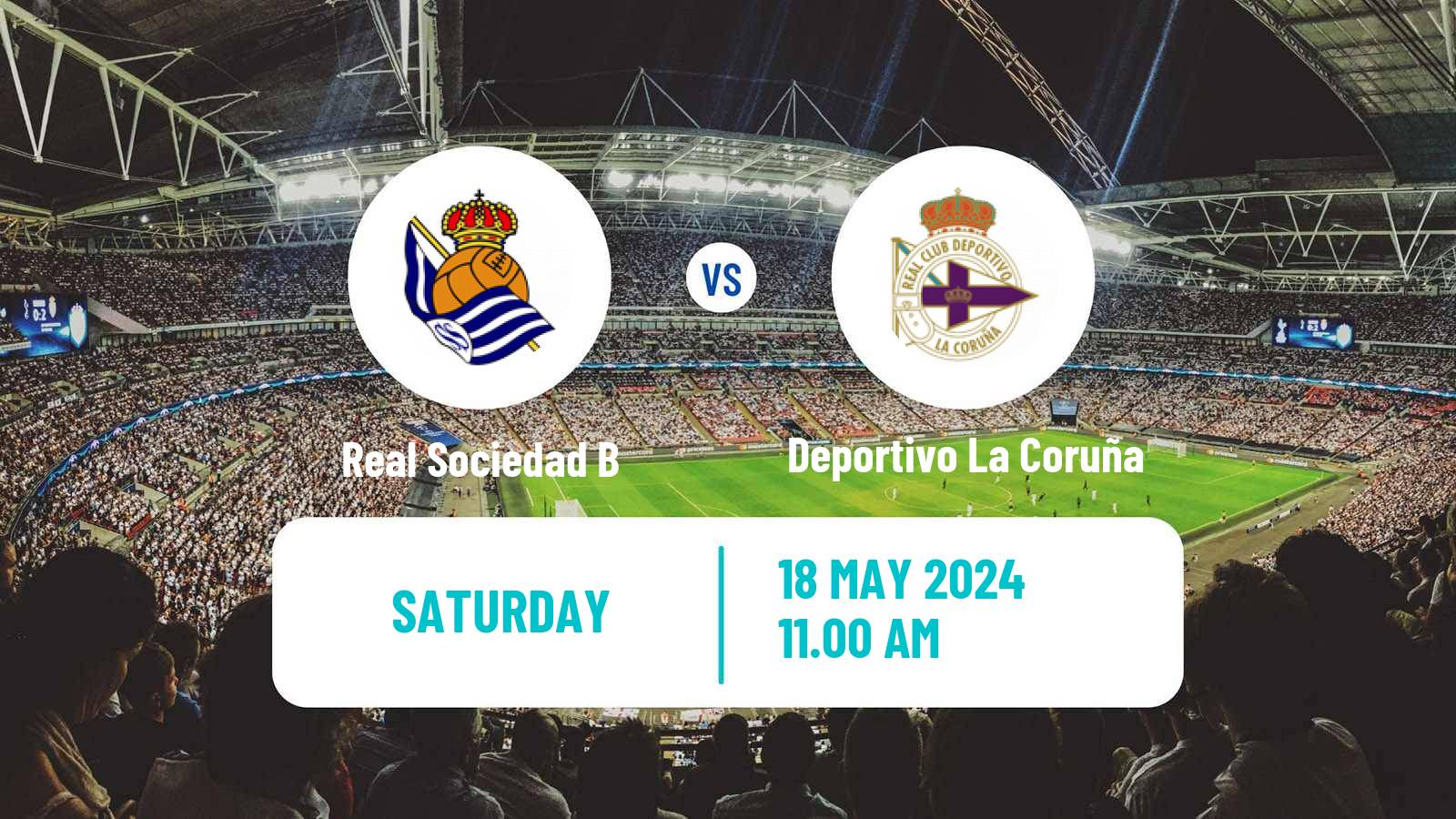 Soccer Spanish Primera RFEF Group 1 Real Sociedad B - Deportivo La Coruña