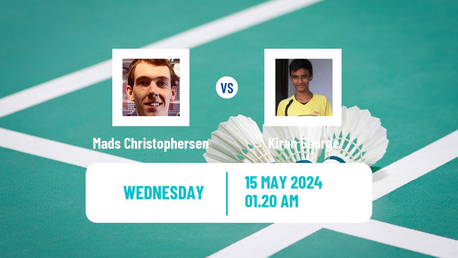 Badminton BWF World Tour Thailand Open Men Mads Christophersen - Kiran George