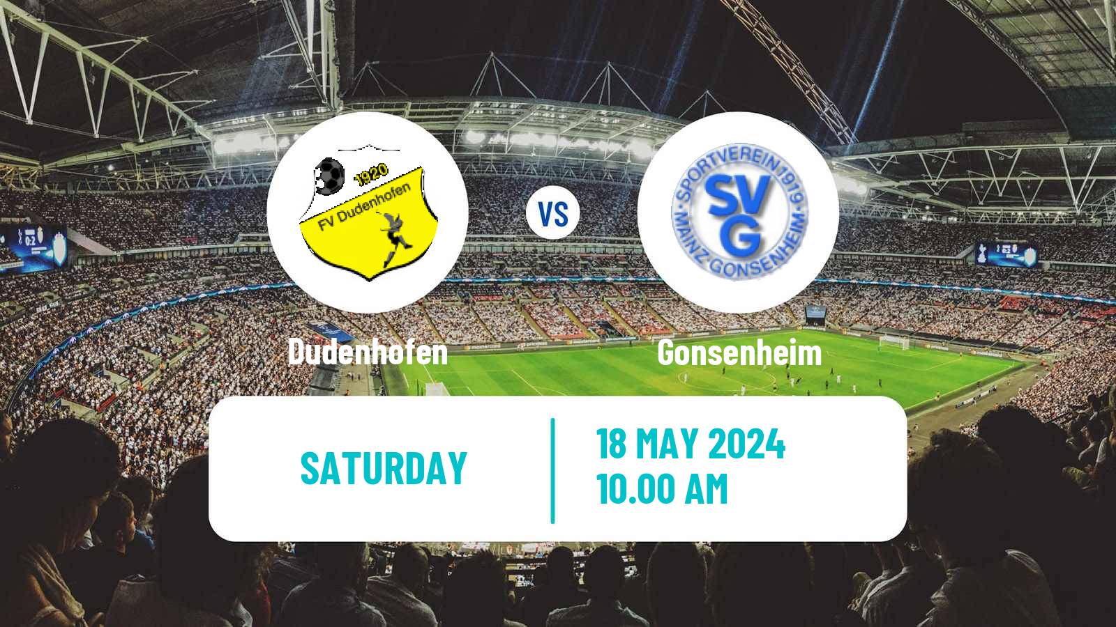 Soccer German Oberliga Rheinland-Pfalz/Saar Dudenhofen - Gonsenheim