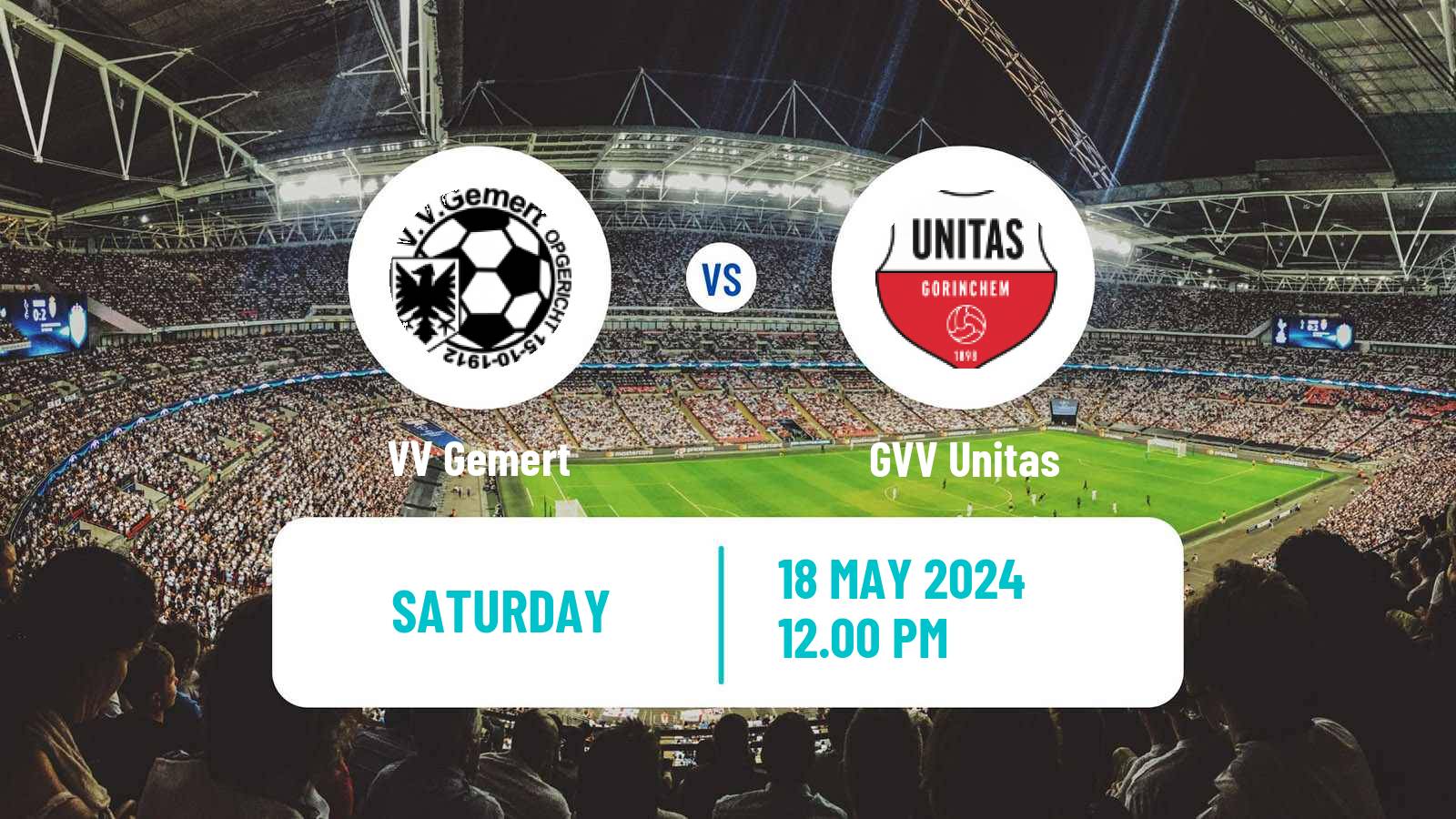 Soccer Dutch Derde Divisie Gemert - GVV Unitas