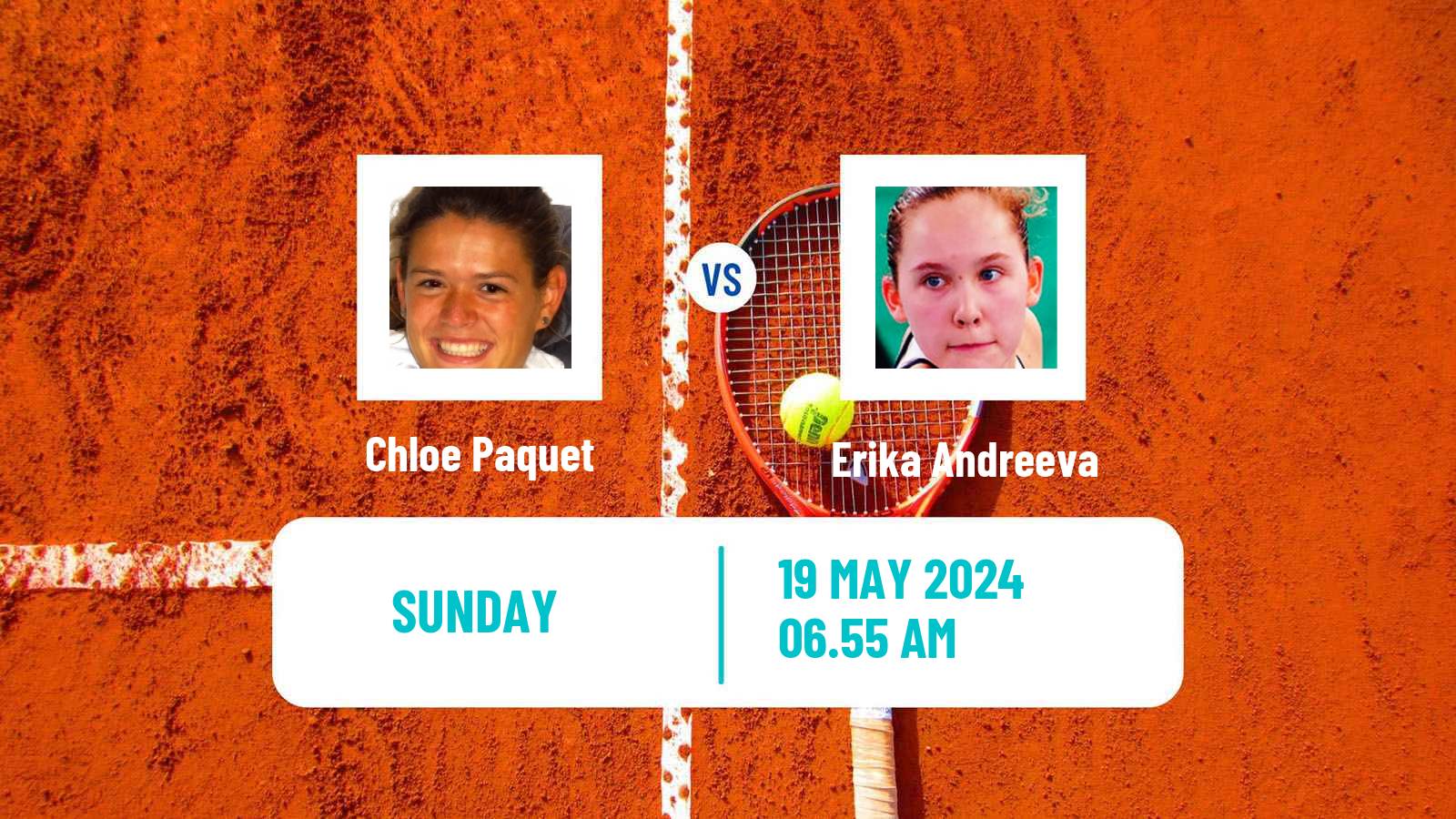 Tennis WTA Strasbourg Chloe Paquet - Erika Andreeva