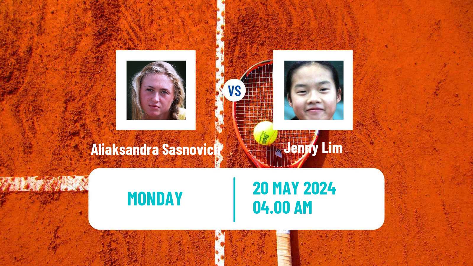 Tennis WTA Roland Garros Aliaksandra Sasnovich - Jenny Lim