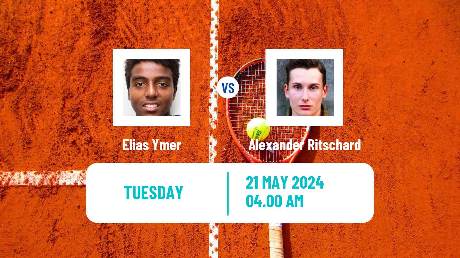 Tennis ATP Roland Garros Elias Ymer - Alexander Ritschard