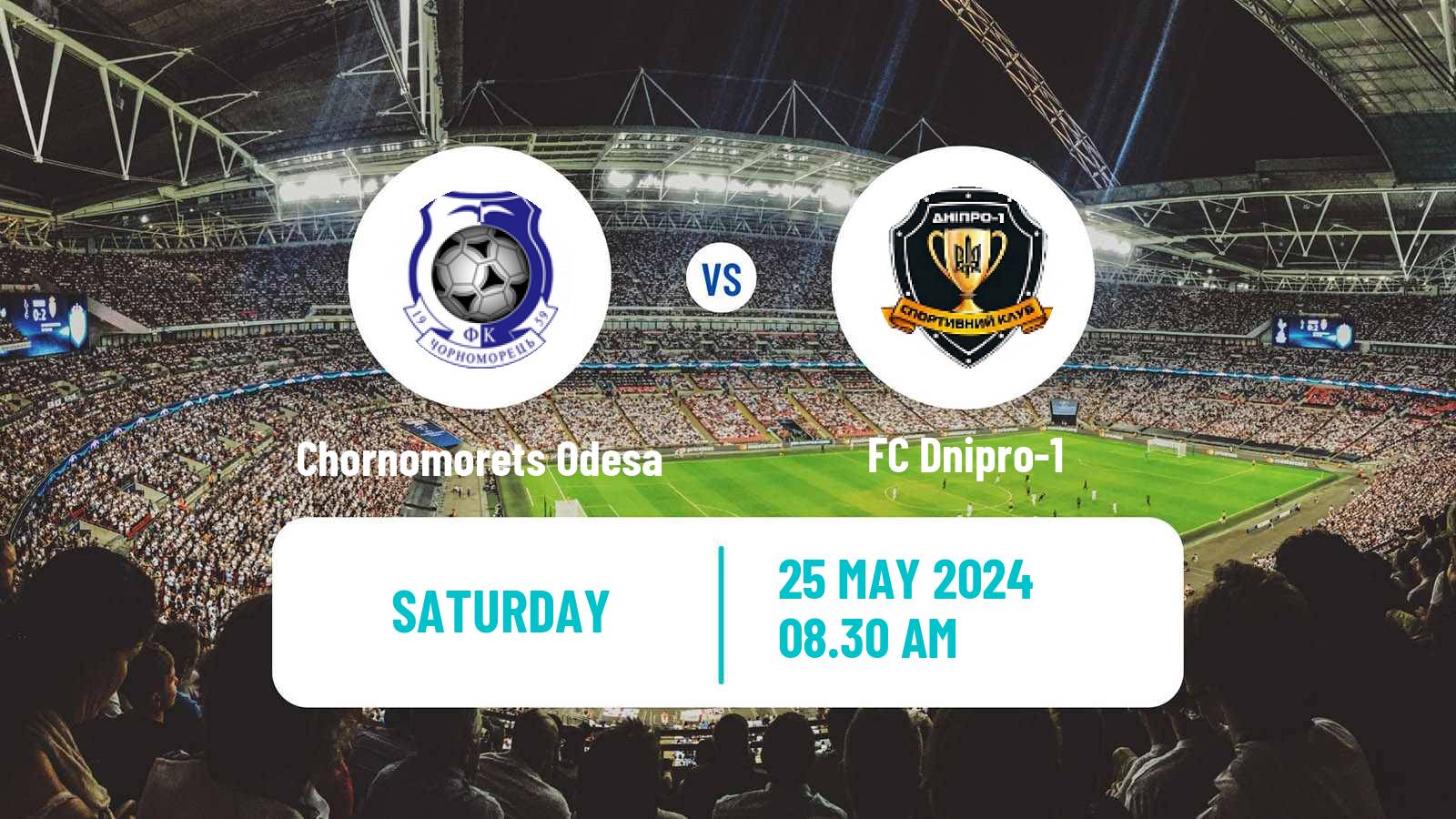 Soccer Ukrainian Premier League Chornomorets Odesa - Dnipro-1