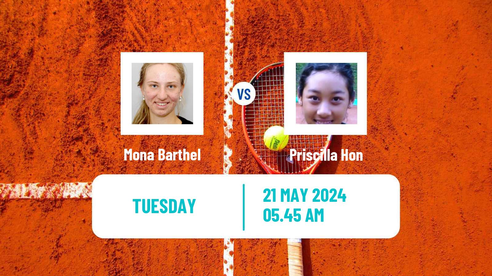 Tennis WTA Roland Garros Mona Barthel - Priscilla Hon