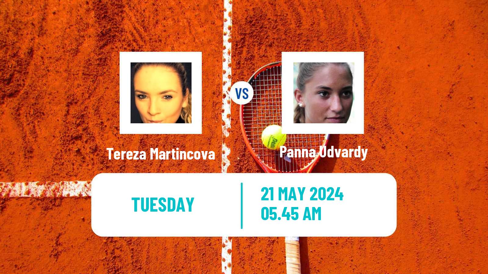 Tennis WTA Roland Garros Tereza Martincova - Panna Udvardy