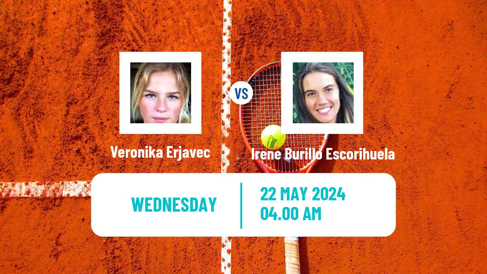 Tennis WTA Roland Garros Veronika Erjavec - Irene Burillo Escorihuela