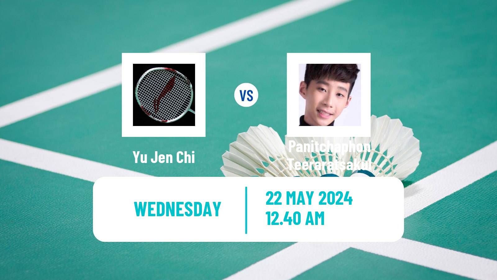 Badminton BWF World Tour Malaysia Masters Men Yu Jen Chi - Panitchaphon Teeraratsakul