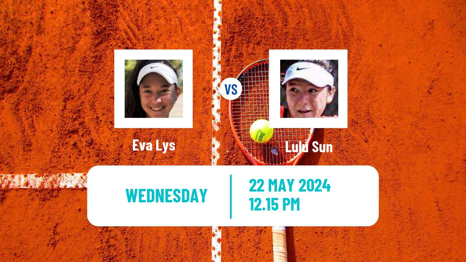 Tennis WTA Roland Garros Eva Lys - Lulu Sun
