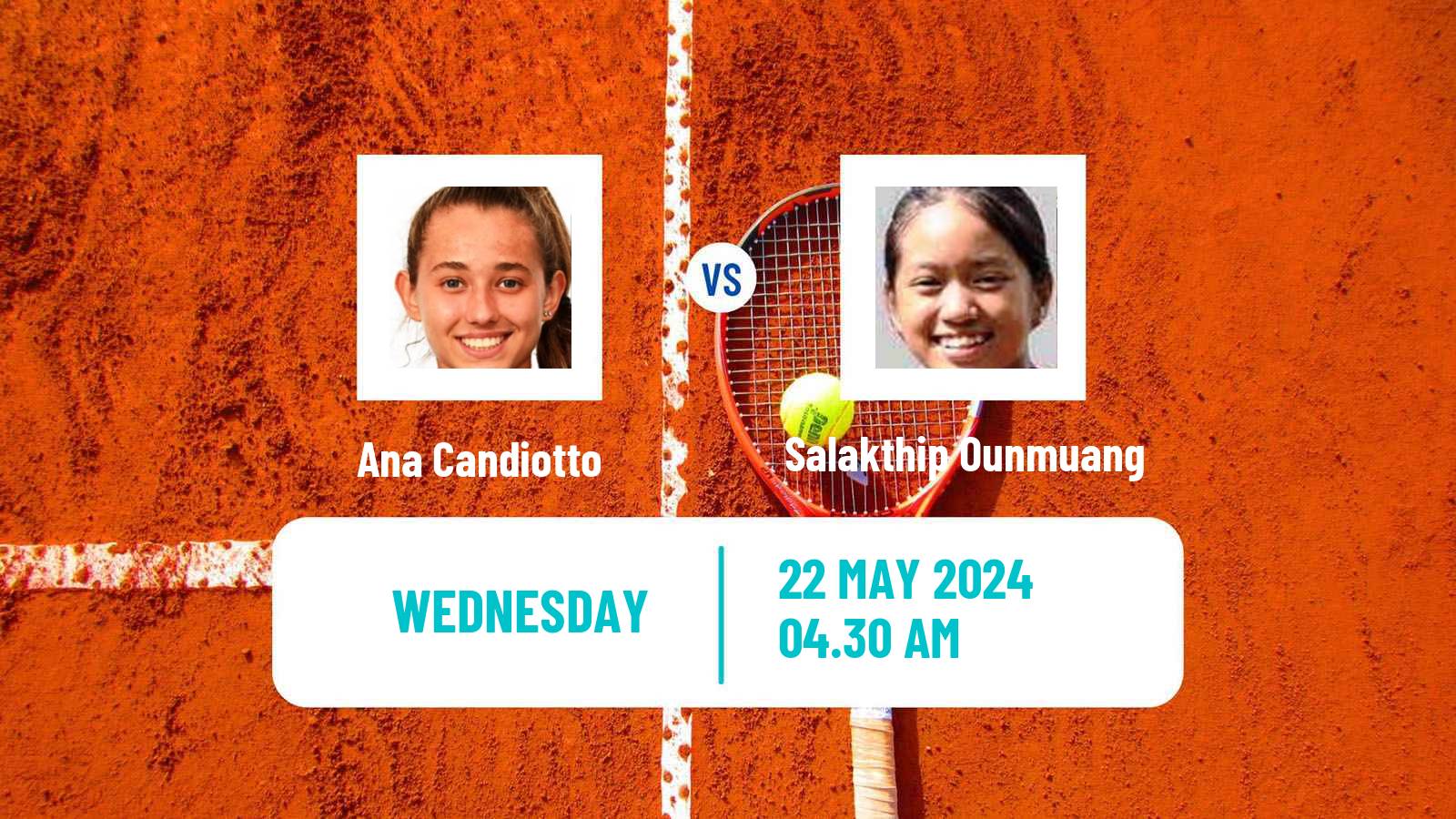 Tennis ITF W15 Monastir 19 Women Ana Candiotto - Salakthip Ounmuang
