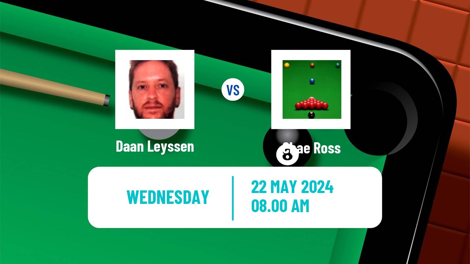 Snooker Qualifying School 1 Daan Leyssen - Chae Ross