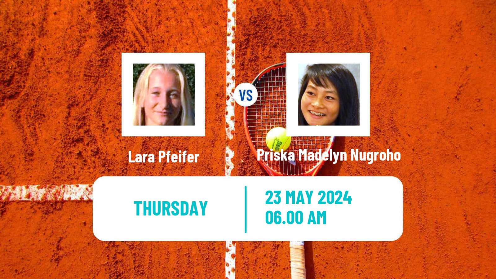 Tennis ITF W15 Monastir 19 Women Lara Pfeifer - Priska Madelyn Nugroho