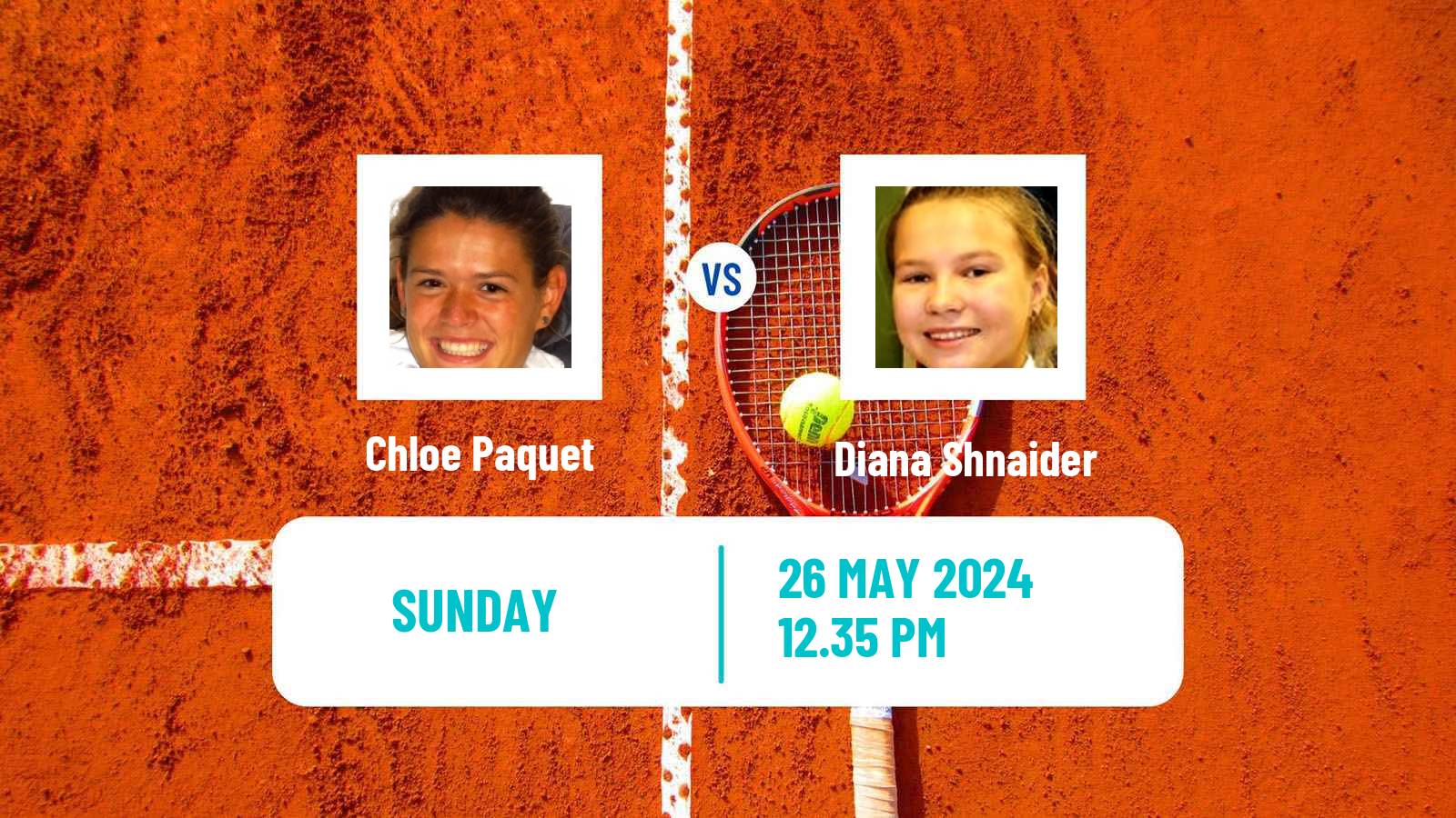 Tennis WTA Roland Garros Chloe Paquet - Diana Shnaider