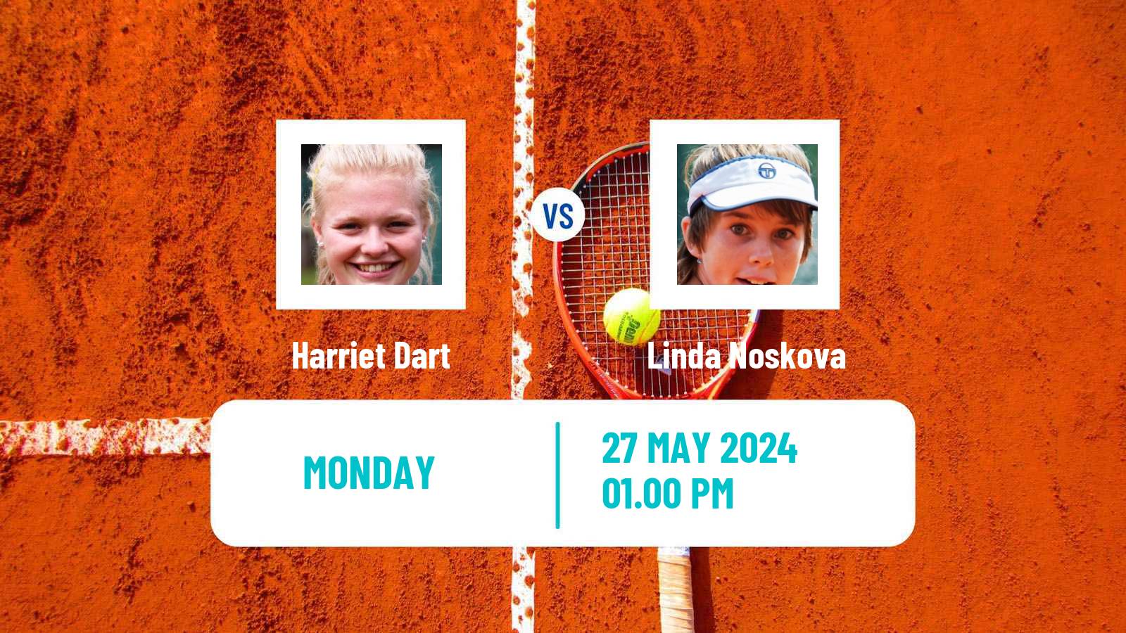 Tennis WTA Roland Garros Harriet Dart - Linda Noskova