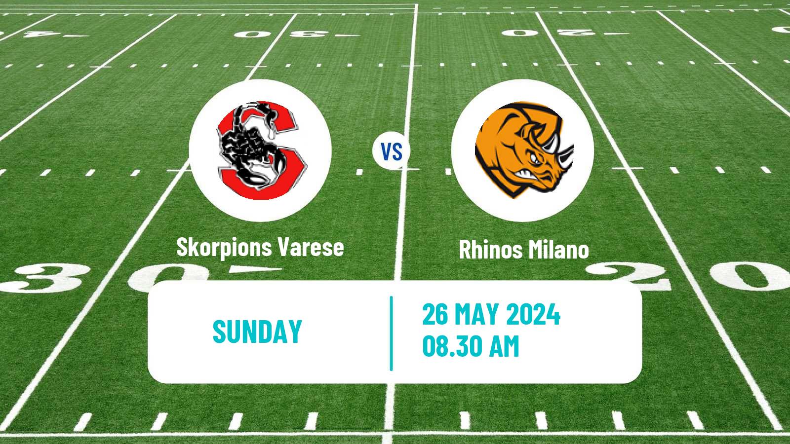 American football Italian IFL Skorpions Varese - Rhinos Milano