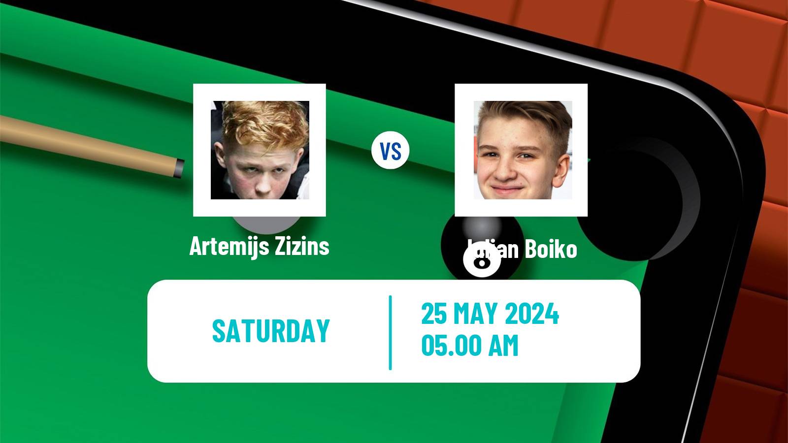 Snooker Qualifying School 1 Artemijs Zizins - Iulian Boiko