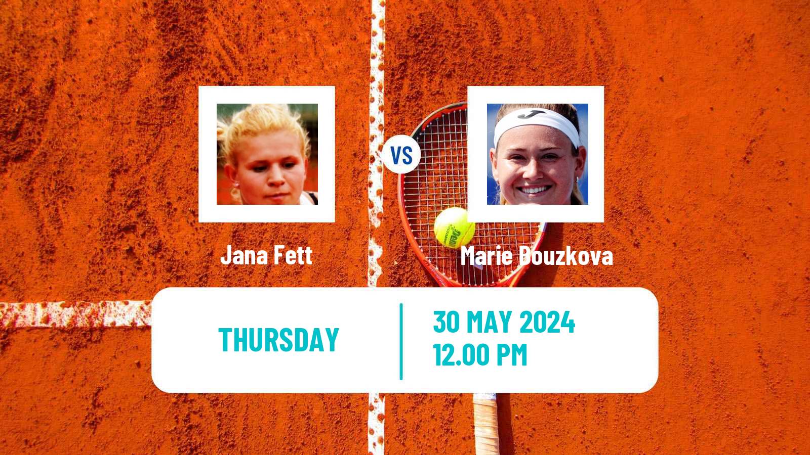 Tennis WTA Roland Garros Jana Fett - Marie Bouzkova