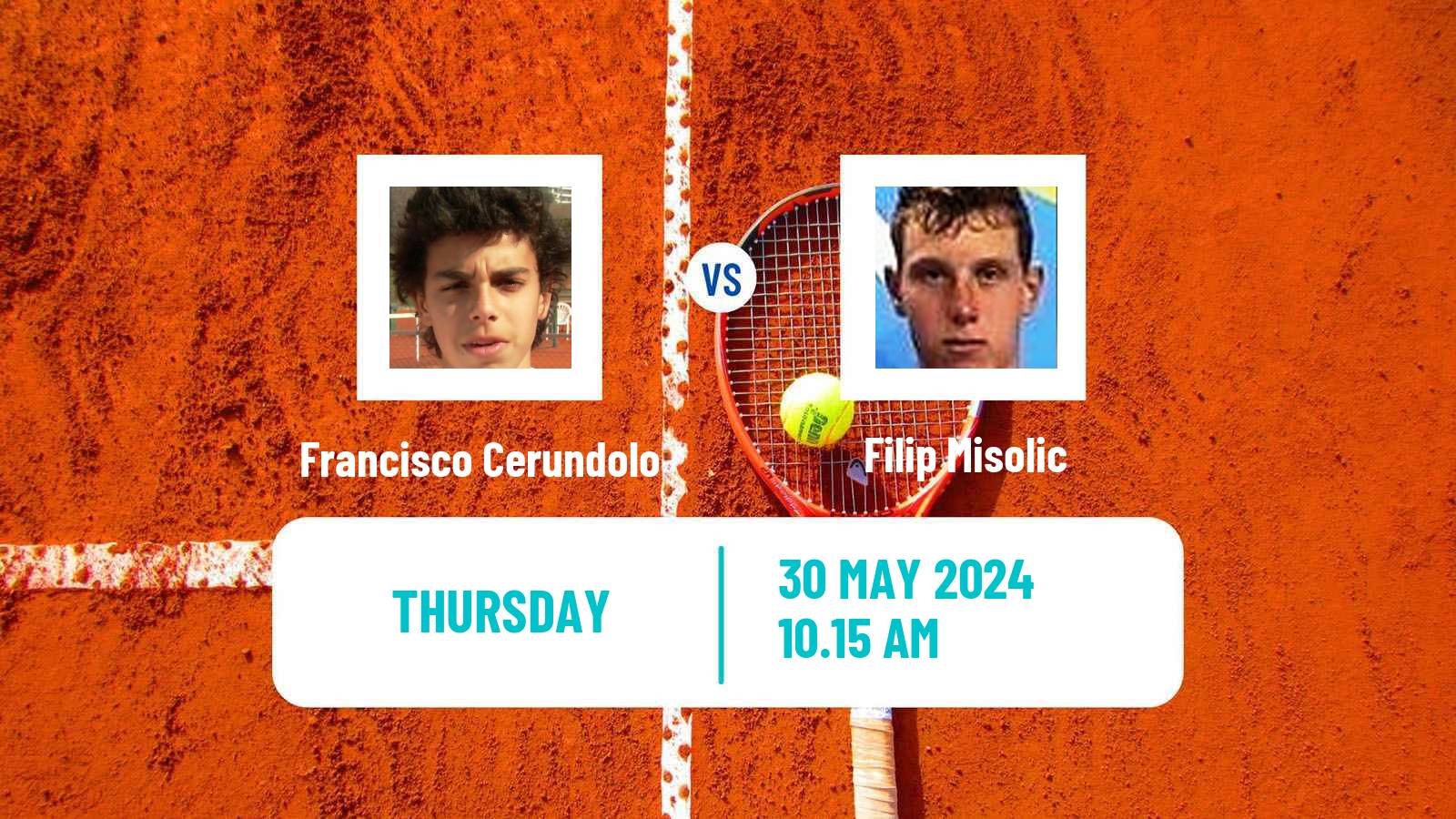 Tennis ATP Roland Garros Francisco Cerundolo - Filip Misolic