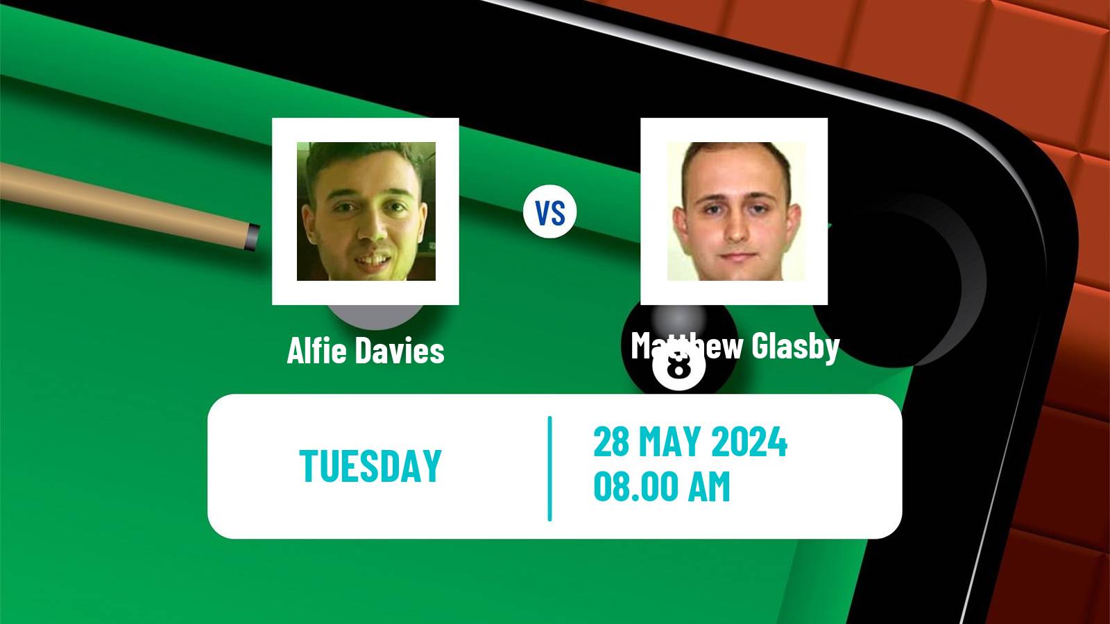 Snooker Qualifying School 2 Alfie Davies - Matthew Glasby