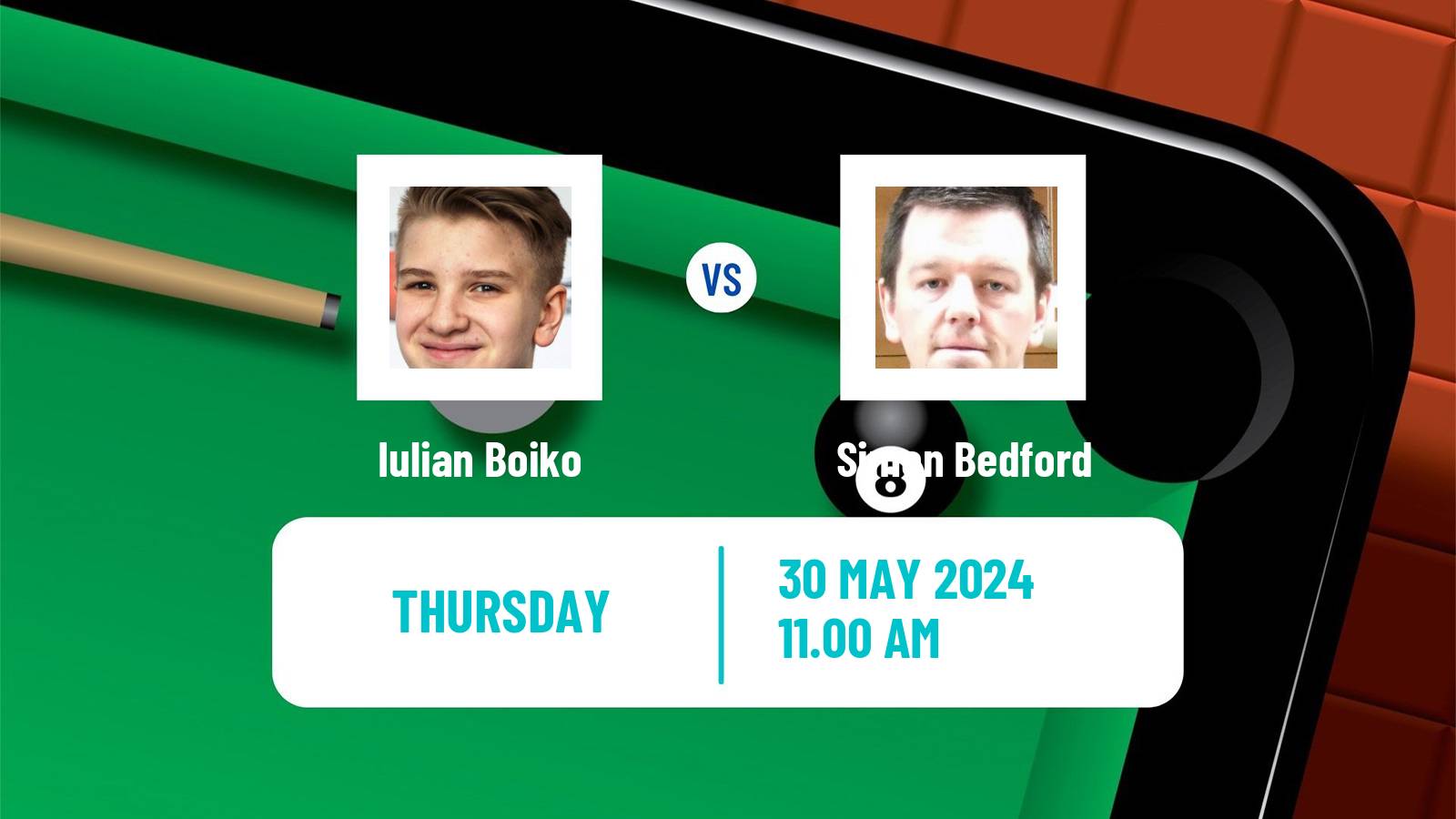 Snooker Qualifying School 2 Iulian Boiko - Simon Bedford