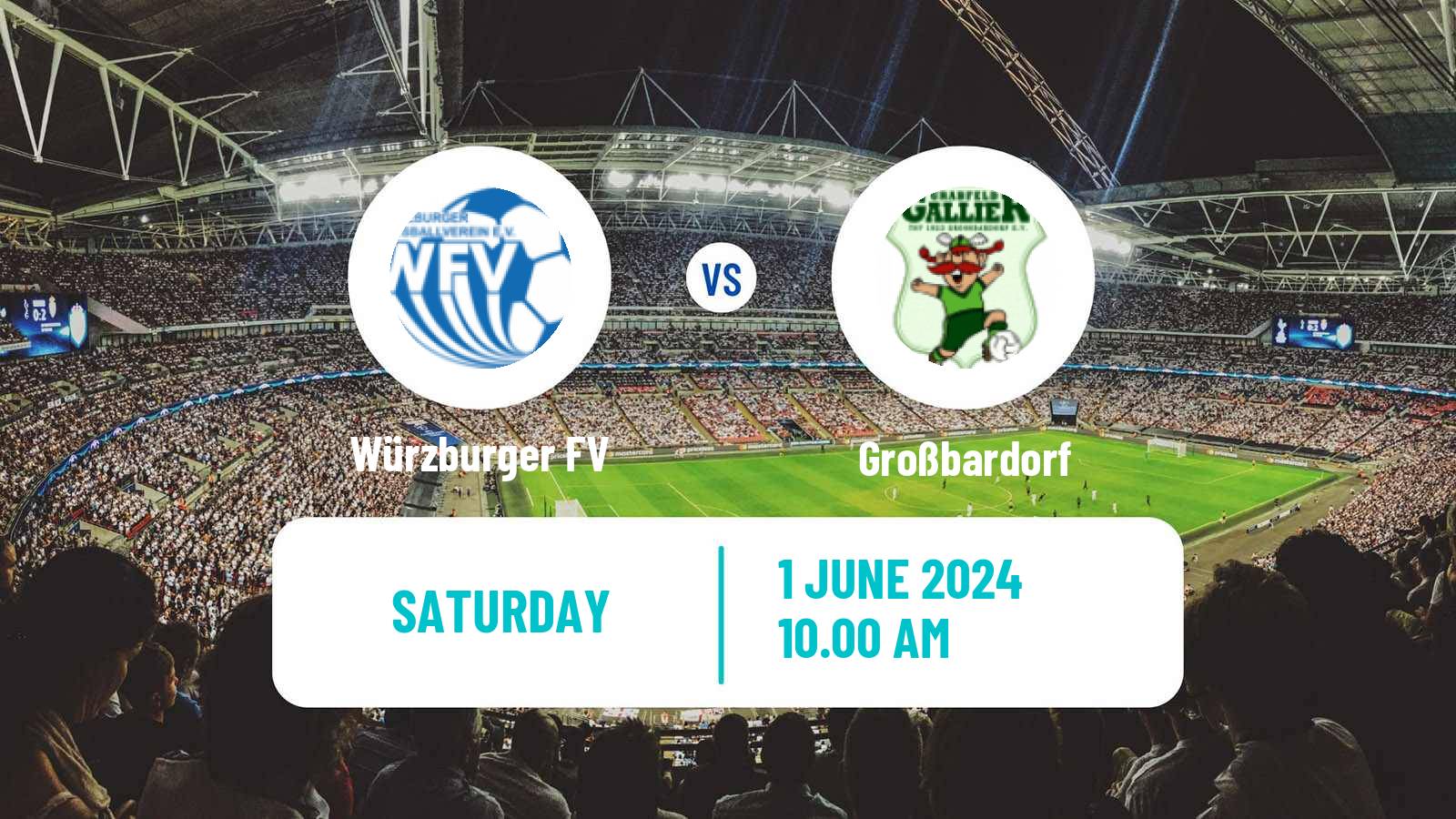 Soccer German Oberliga Bayern Nord Würzburger FV - Großbardorf