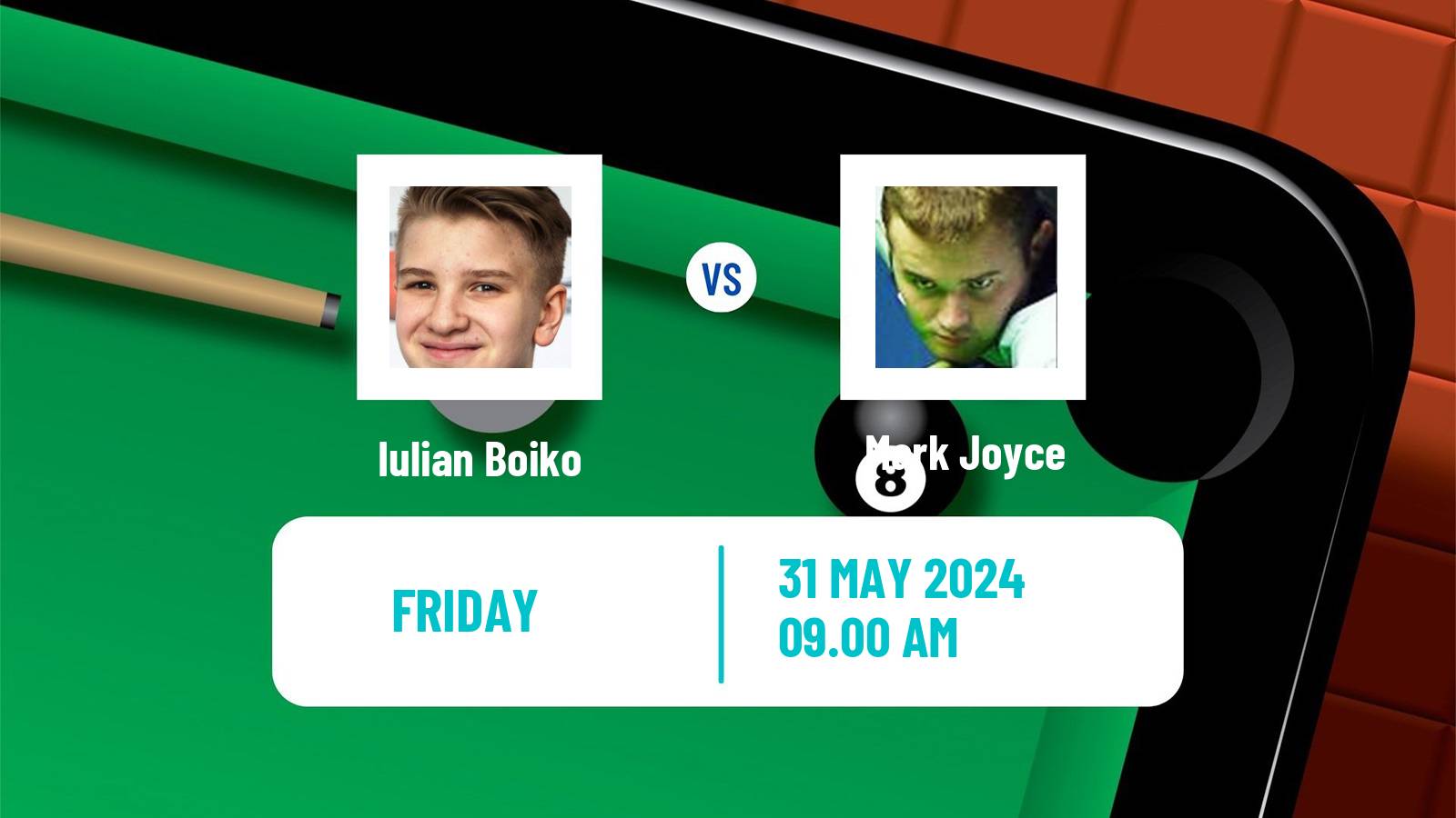 Snooker Qualifying School 2 Iulian Boiko - Mark Joyce