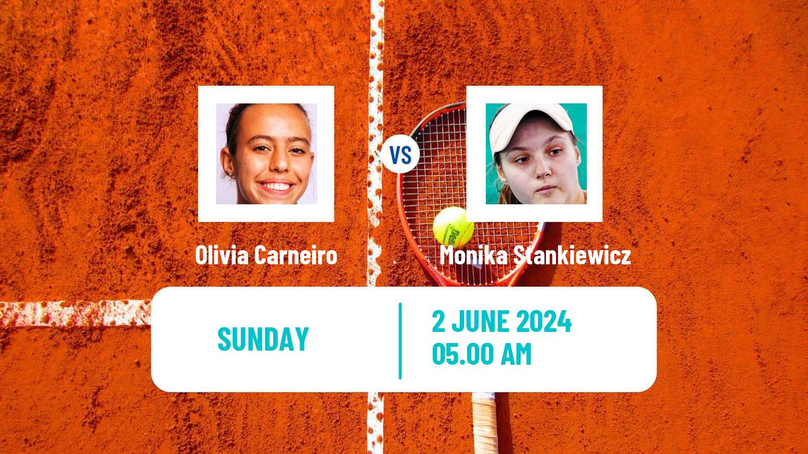 Tennis Girls Singles French Open Olivia Carneiro - Monika Stankiewicz