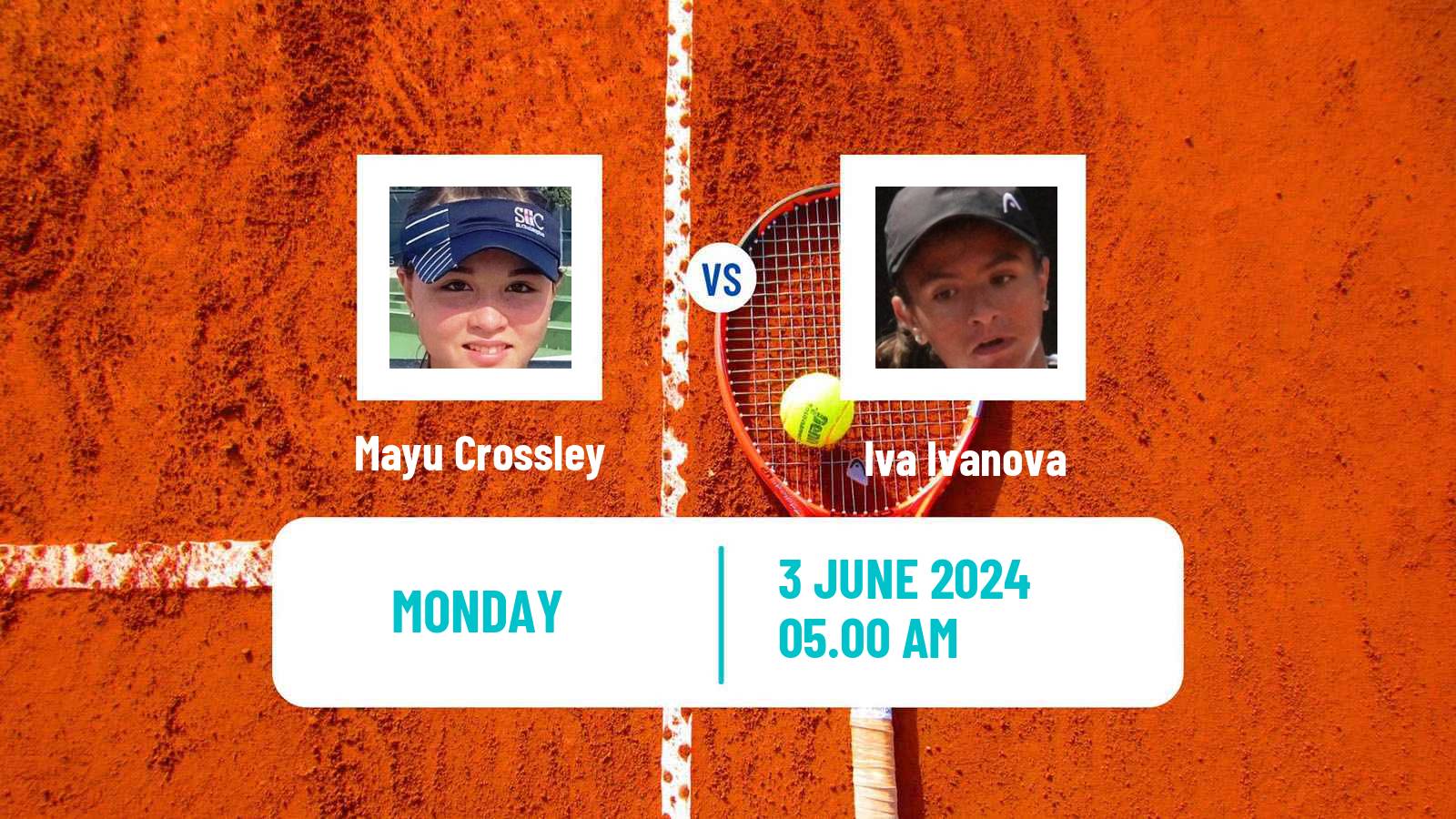 Tennis Girls Singles French Open Mayu Crossley - Iva Ivanova
