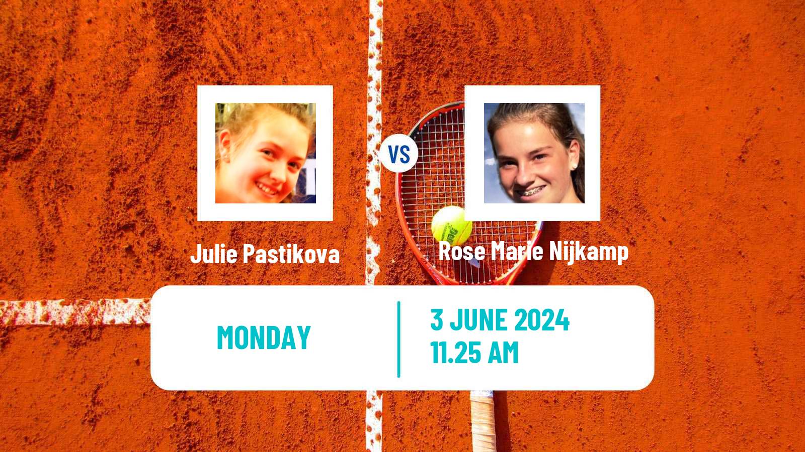 Tennis Girls Singles French Open Julie Pastikova - Rose Marie Nijkamp