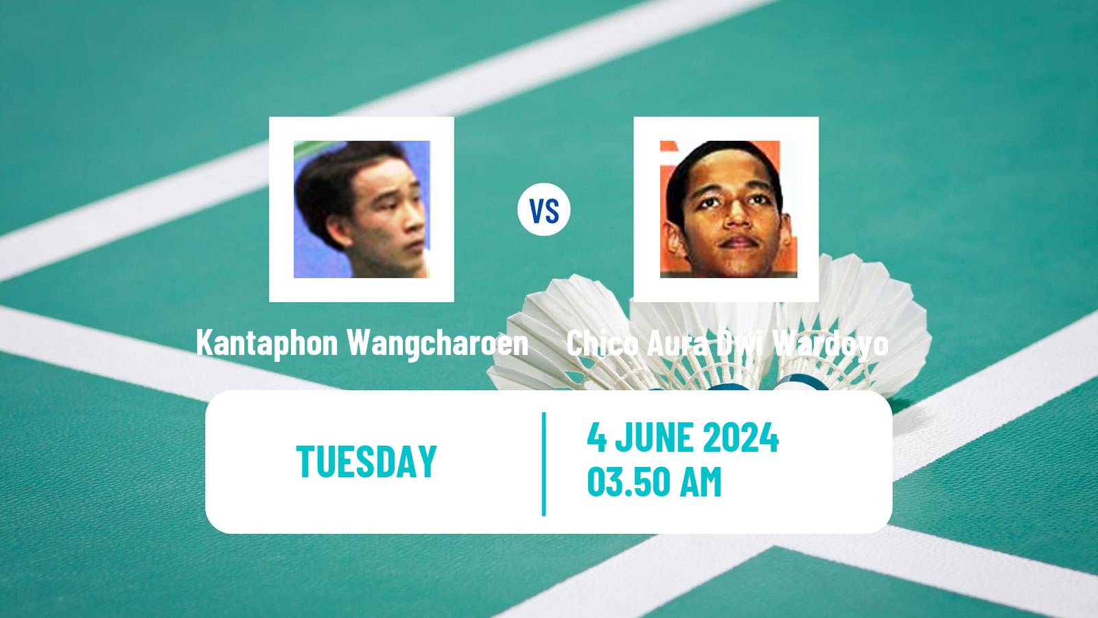 Badminton BWF World Tour Indonesia Open Men Kantaphon Wangcharoen - Chico Aura Dwi Wardoyo