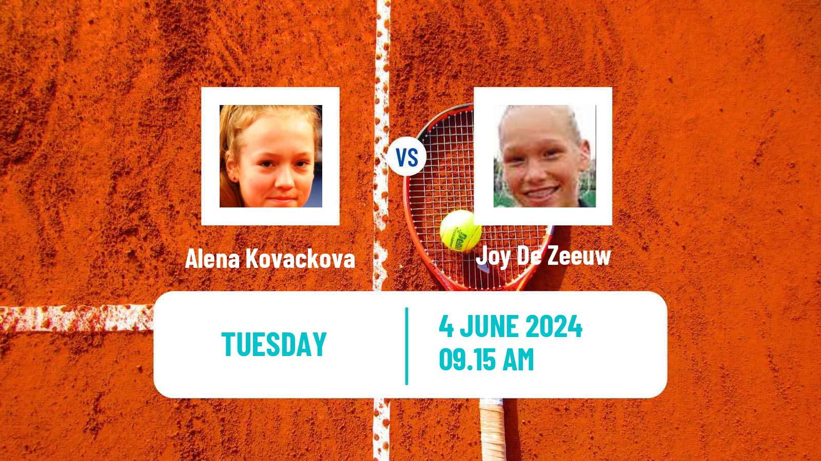 Tennis Girls Singles French Open Alena Kovackova - Joy De Zeeuw