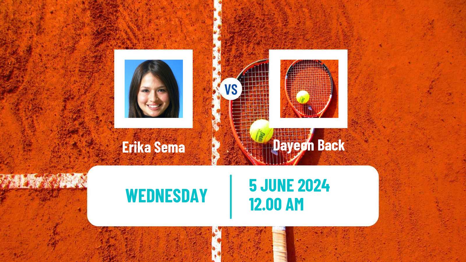 Tennis ITF W35 Daegu Women Erika Sema - Dayeon Back