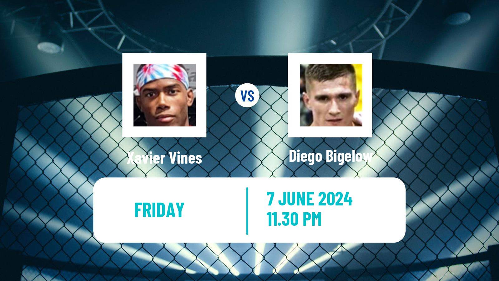 MMA Featherweight Cage Warriors Men Xavier Vines - Diego Bigelow