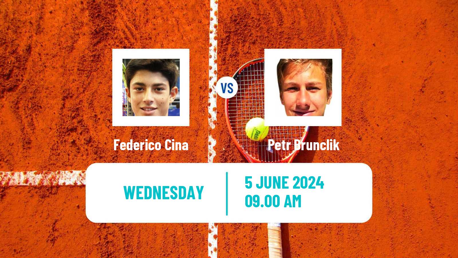 Tennis Boys Singles French Open Federico Cina - Petr Brunclik