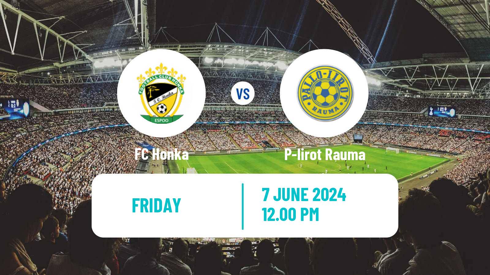 Football Finnish Kakkonen Group B Honka - P-Iirot Rauma