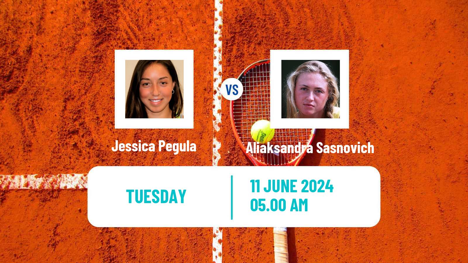 Tennis WTA Hertogenbosch Jessica Pegula - Aliaksandra Sasnovich