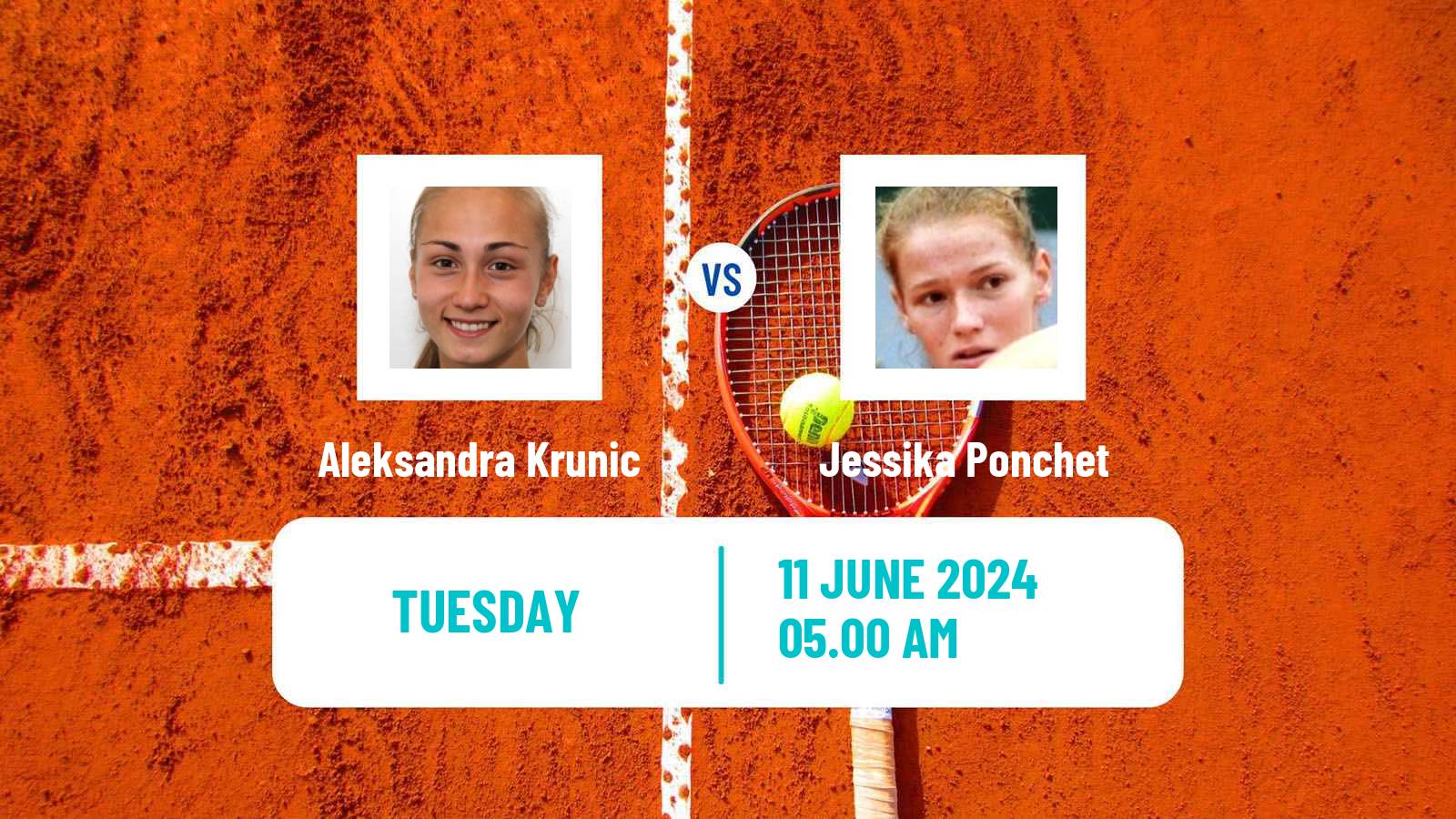 Tennis WTA Hertogenbosch Aleksandra Krunic - Jessika Ponchet