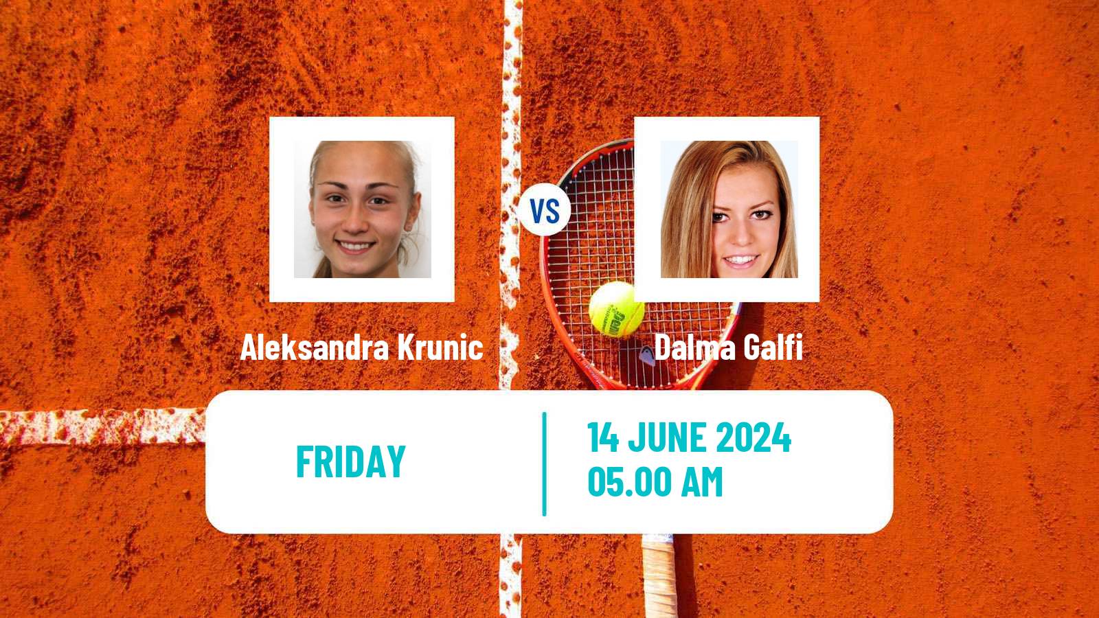 Tennis WTA Hertogenbosch Aleksandra Krunic - Dalma Galfi