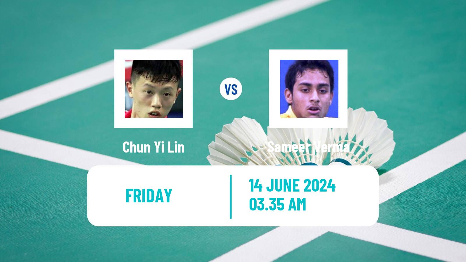 Badminton BWF World Tour Australian Open Men Chun Yi Lin - Sameer Verma