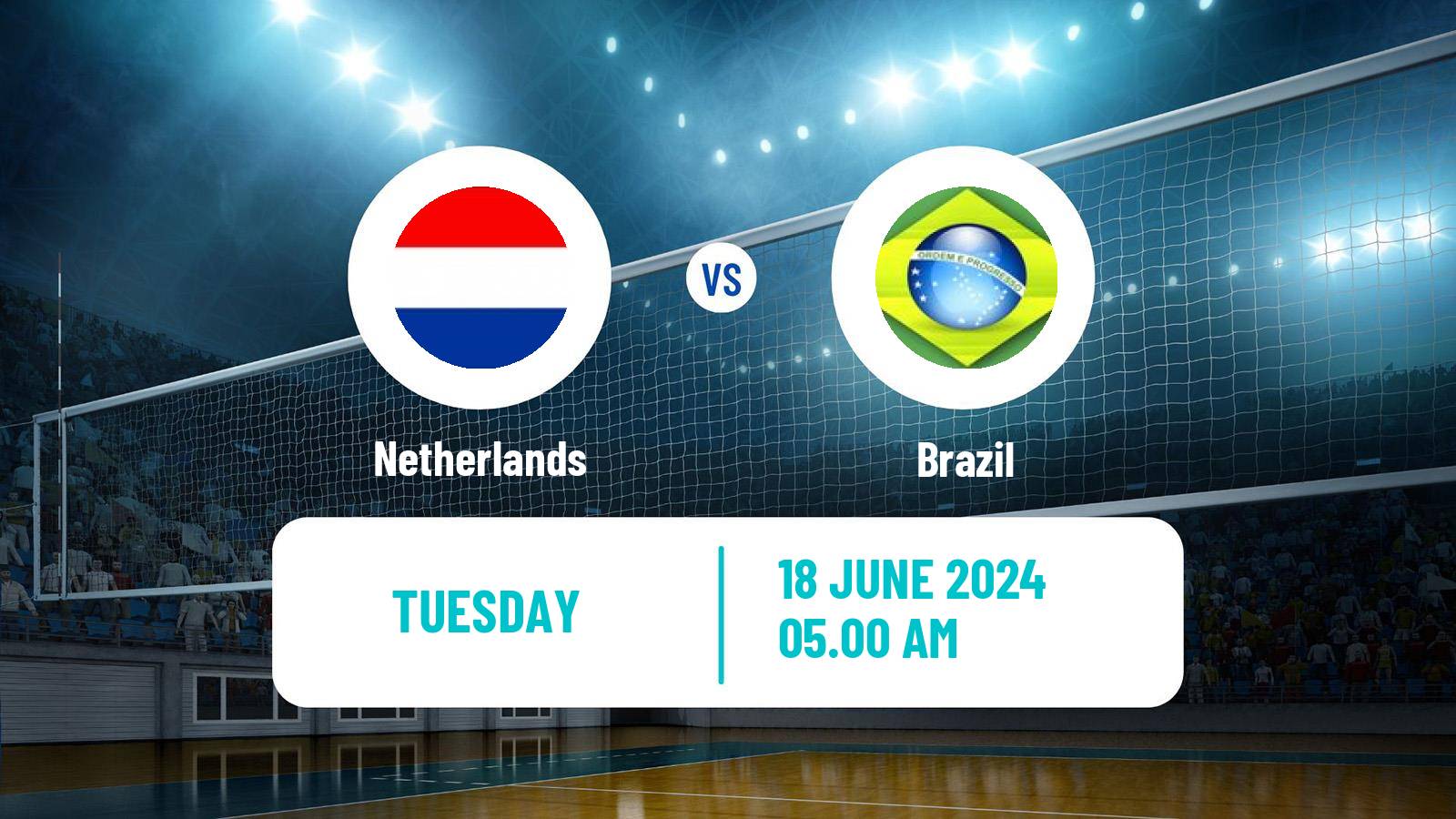Volleyball Nations League Volleyball Netherlands - Brazil